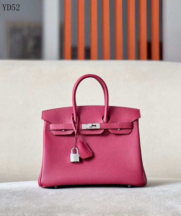 H BIRKIN 25 TOGO PINK LEATHER SILVER HARDWARE 25CM