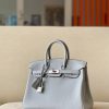 H BIRKIN 25 TOGO LIGHT BLUE LEATHER SILVER HARDWARE 25CM