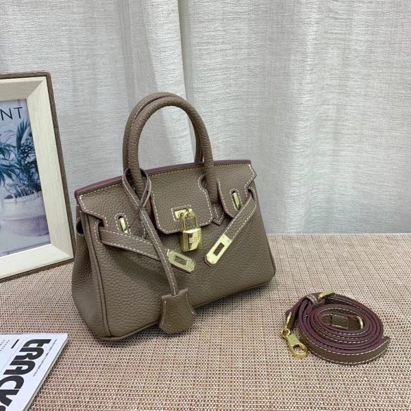 H BIRKIN MINI GOLD HARDWARE EPSOM DARK BEIGE 20CM