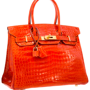 H A SHINY ORANGE POROSUS CROCODILE BIRKIN 30 GOLD HARDWARE ORANGE 30CM