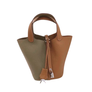 H PICOTIN LOCK GREY BROWN DUPE BAG 18CM