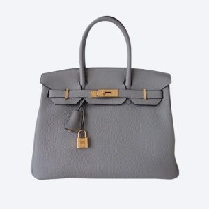 H BIRKIN 35 TOGO LEATHER GOLD HARDWARE GREY 35CM