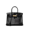 H BIRKIN 30 BLACK NOIR SHINY POROSUS CROCODILE 30CM