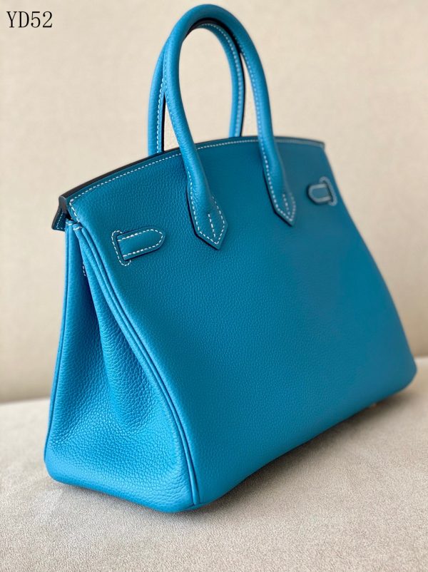 H BIRKIN 25 TOGO BLUE LEATHER GOLD HARDWARE 25CM