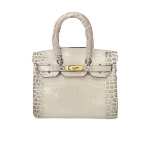 H BIRKIN 30 CROCODILE HIMALAYA GOLD HARDWARE 30CM