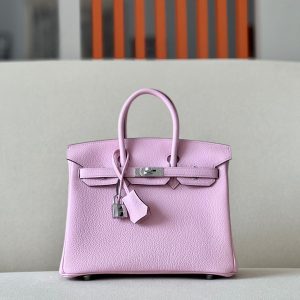 H BIRKIN 25 TOGO PINK LEATHER SILVER HARDWARE 25CM