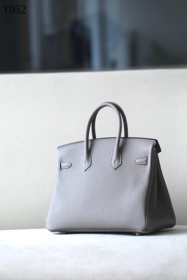 H BIRKIN 25 TOGO GREY LEATHER GOLD HARDWARE 25CM