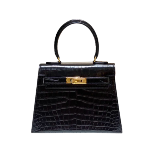 H MINI KELLY K20 GOLD-TONED HARDWARE BLACK 20CM