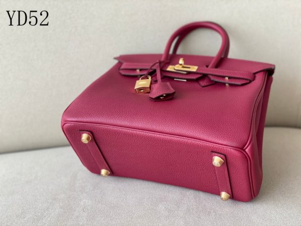 H BIRKIN 25 TOGO RED WINE LEATHER GOLD HARDWARE 25CM