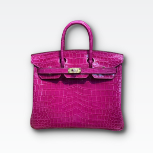 H BIRKIN 25 CROCODILE GOLD-TONED HARDWARE DARK PINK 25CM