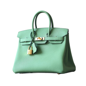 H BIRKIN 25 TOGO GREEN LEATHER GOLD HARDWARE 25CM