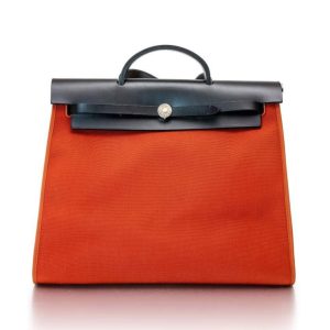 H HERBAG ZIP 31 BAG PALLADIUM HARDWARE ORANGE 31CM