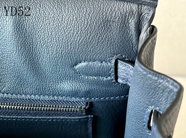 H BIRKIN 25 TOGO DARK BLUE LEATHER SILVER HARDWARE 25CM