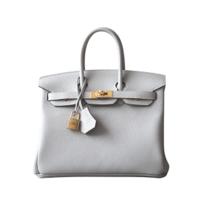 H BIRKIN 25 TOGO WHITE LEATHER GOLD HARDWARE 25CM