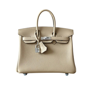 H BIRKIN 25 TOGO BEIGE LEATHER SILVER HARDWARE 25CM